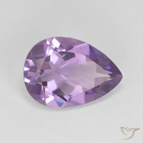 4.35ct 자연스러운 미디엄 바이올렛 자수정, 배 모양, VVS