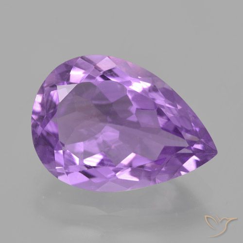 4.43ct 자연스러운 미디엄 바이올렛 자수정, 배 모양, VVS-VS