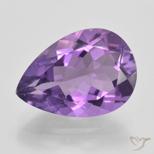 4.75ct 자연스러운 인텐스 바이올렛 자수정, 배 모양, VVS