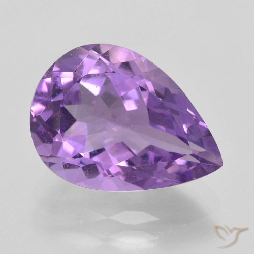 4.59ct 자연스러운 보라색 보라색 자수정, 배 모양, VVS