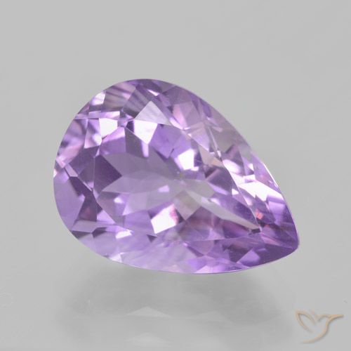 5.01ct 자연스러운 미디엄 바이올렛 자수정, 배 모양, VVS
