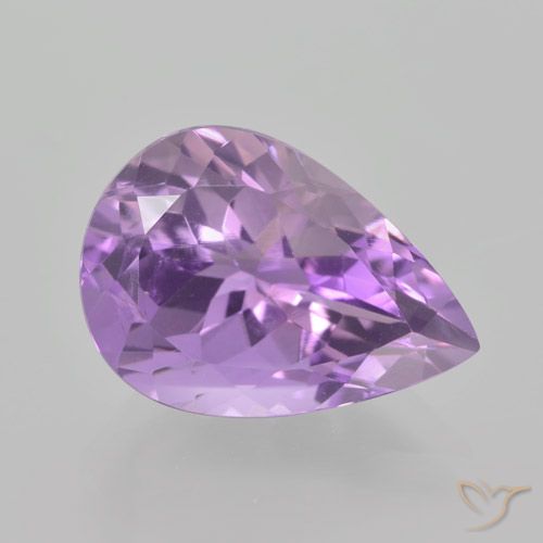 5.25ct 자연스러운 분홍빛 아이리스 바이올렛 자수정, 배 모양, VVS-VS