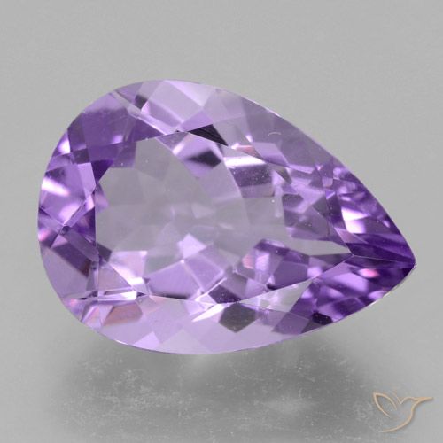 4.59ct 자연스러운 미디엄 바이올렛 자수정, 배 모양, VVS