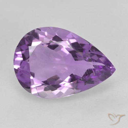 4.09ct 자연스러운 미디엄 바이올렛 자수정, 배 모양, VVS-VS