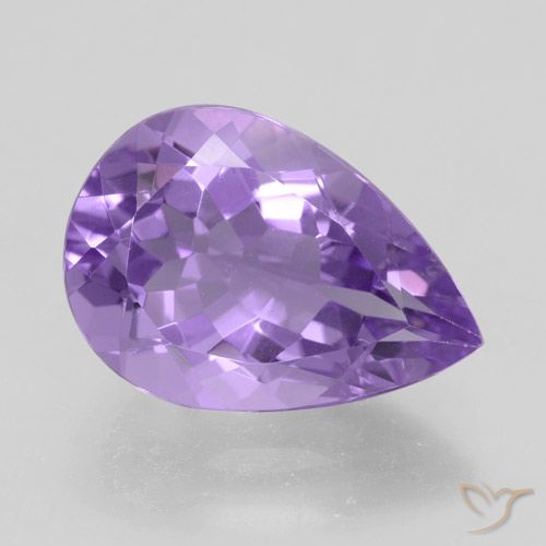 4.30ct 자연스러운 미디엄 바이올렛 자수정, 배 모양, VVS