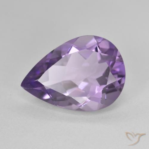 4.48ct 자연스러운 미디엄 바이올렛 자수정, 배 모양, VVS
