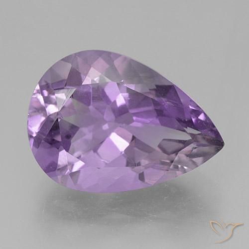 4.63ct 자연스러운 미디엄 바이올렛 핑크 자수정, 배 모양, VVS