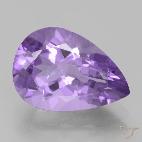 4.39ct 자연스러운 미디엄 바이올렛 자수정, 배 모양, VVS