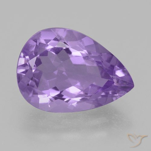 4.42ct 자연스러운 미디엄 바이올렛 자수정, 배 모양, VVS