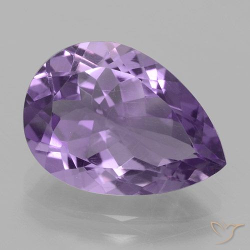 4.41ct 자연스러운 라이트 바이올렛 자수정, 배 모양, VVS