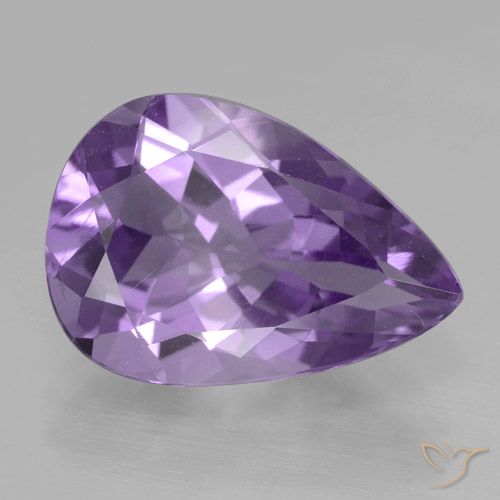 3.88ct 자연스러운 딥 바이올렛 자수정, 배 모양, VVS