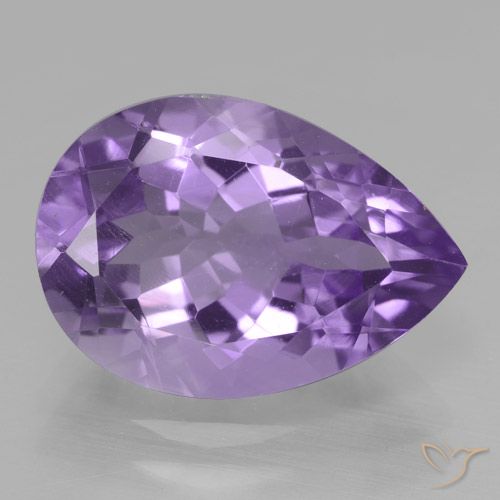 4.64ct 자연스러운 미디엄 바이올렛 자수정, 배 모양, VVS