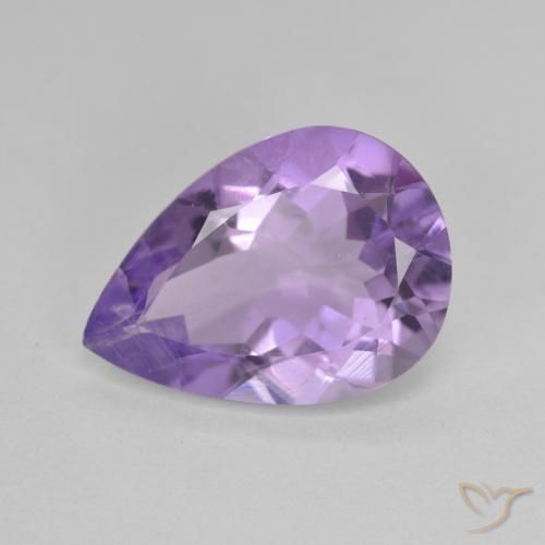 4.03ct 자연스러운 미디엄 바이올렛 자수정, 배 모양, VVS
