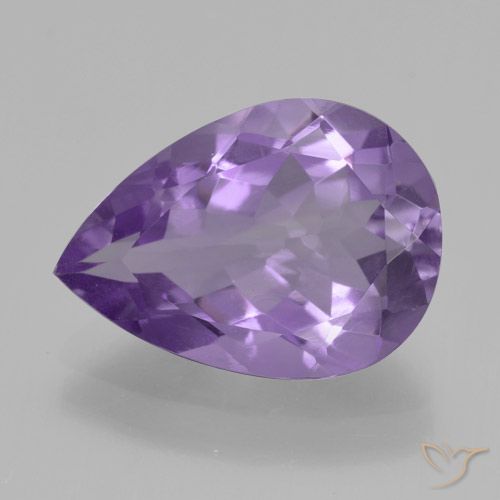 4.02ct 자연스러운 미디엄 바이올렛 자수정, 배 모양, VVS