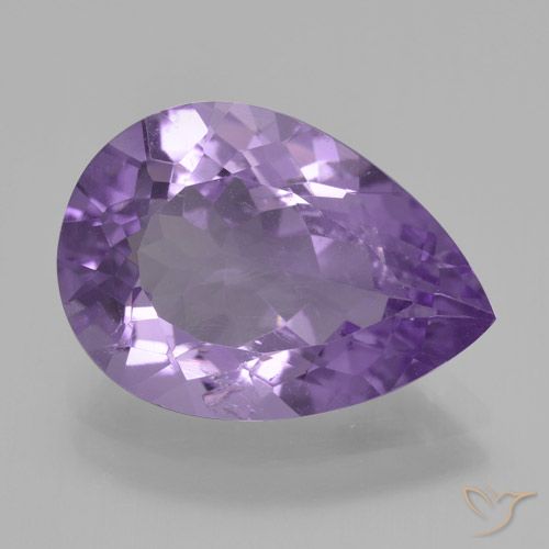 4.43ct 자연스러운 미디엄 바이올렛 자수정, 배 모양, VVS