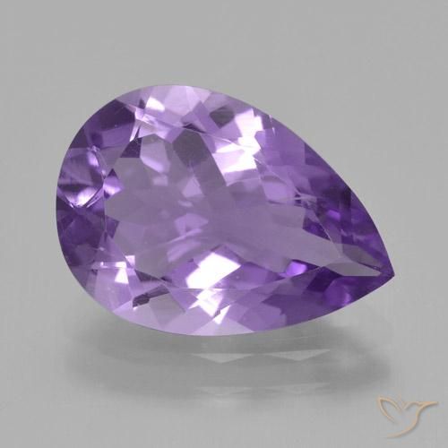 3.57ct 자연스러운 미디엄 바이올렛 자수정, 배 모양, VS