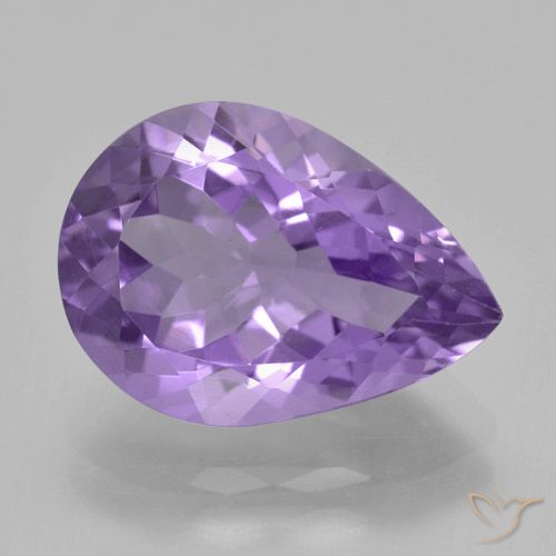 4.79ct 자연스러운 미디엄 바이올렛 자수정, 배 모양, VVS