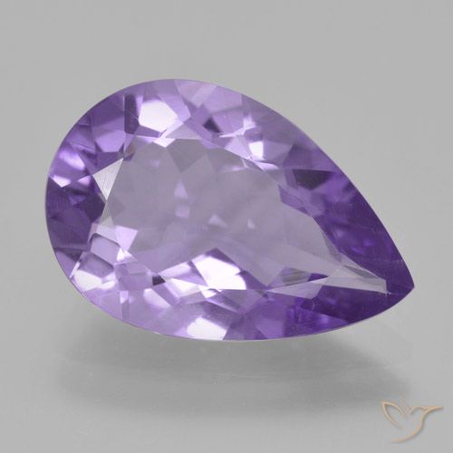 4.27ct 자연스러운 미디엄 바이올렛 자수정, 배 모양, VVS