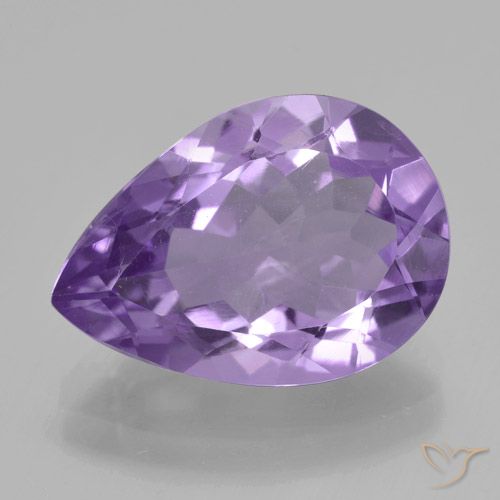 4.53ct 자연스러운 미디엄 바이올렛 자수정, 배 모양, VVS