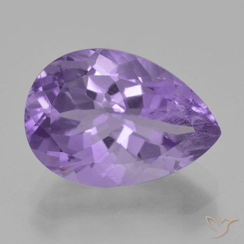 5.30ct 자연스러운 미디엄 바이올렛 자수정, 배 모양, VS