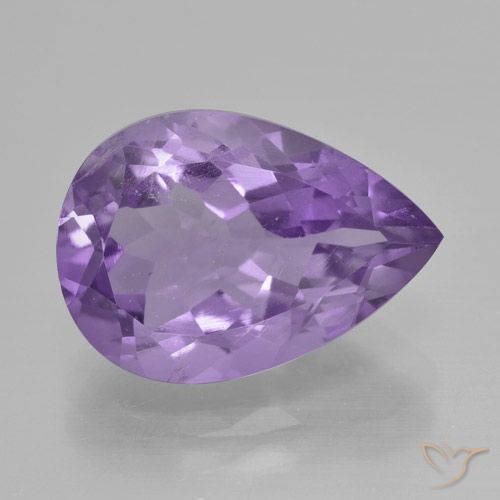 4.50ct 자연스러운 미디엄 바이올렛 자수정, 배 모양, VVS