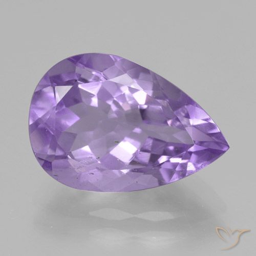 4.26ct 자연스러운 미디엄 라이트 바이올렛 자수정, 배 모양, VVS
