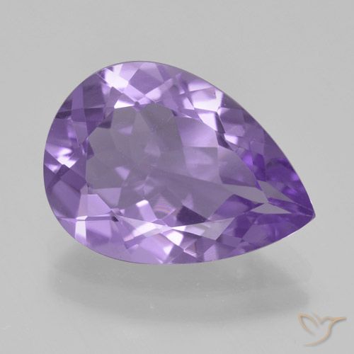 4.05ct 자연스러운 미디엄 바이올렛 자수정, 배 모양, VVS