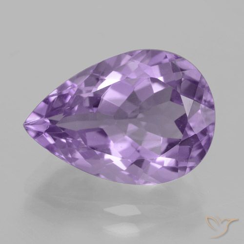 4.81ct 자연스러운 미디엄 바이올렛 자수정, 배 모양, VVS