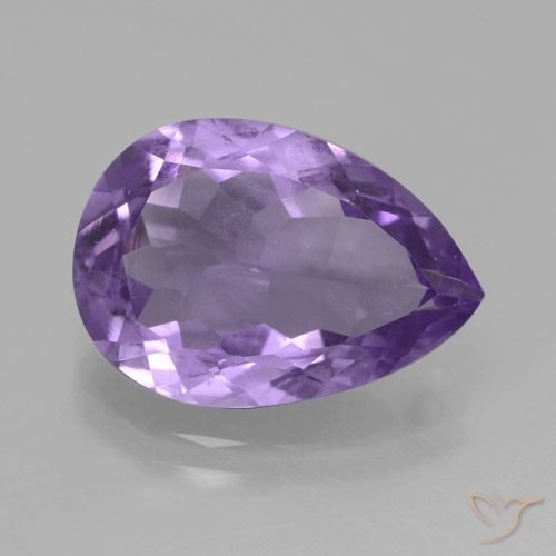 3.97ct 자연스러운 가지 보라색 자수정, 배 모양, VVS