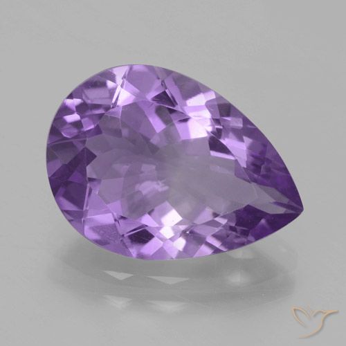 4.34ct 자연스러운 딥 바이올렛 자수정, 배 모양, VVS