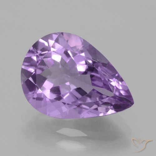 4.20ct 자연스러운 미디엄 바이올렛 자수정, 배 모양, VVS