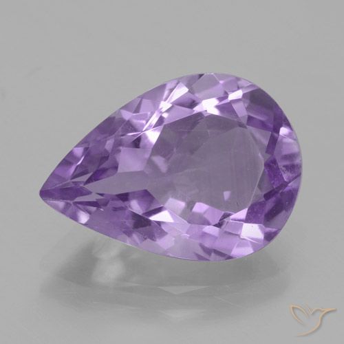 4.24ct 자연스러운 미디엄 바이올렛 자수정, 배 모양, VVS