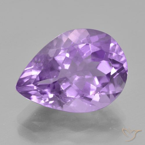 4.78ct 자연스러운 미디엄 바이올렛 자수정, 배 모양, VVS-VS
