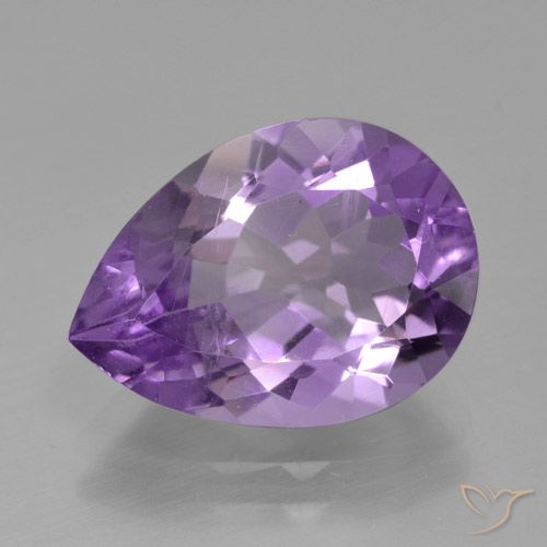 4.12ct 자연스러운 미디엄 바이올렛 자수정, 배 모양, VS