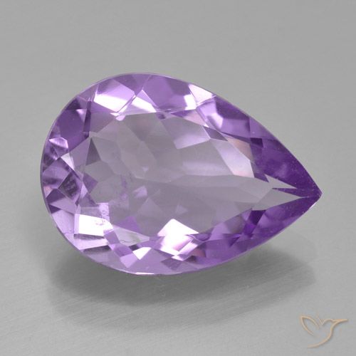 3.92ct 자연스러운 딥 바이올렛 자수정, 배 모양, VVS