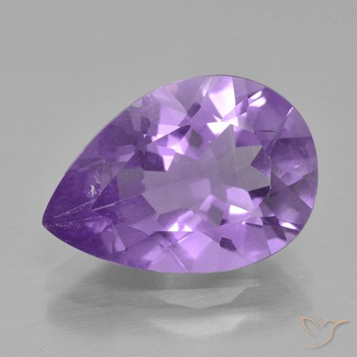 3.91ct 자연스러운 딥 바이올렛 자수정, 배 모양, VVS-VS