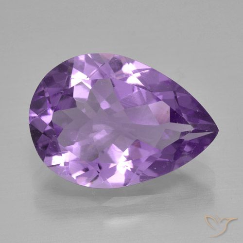 4.09ct 자연스러운 딥 바이올렛 자수정, 배 모양, VVS