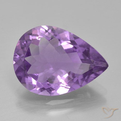 3.99ct 자연스러운 미디엄 바이올렛 자수정, 배 모양, VVS-VS