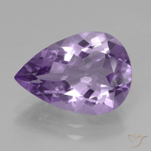 4.37ct 자연스러운 미디엄 바이올렛 자수정, 배 모양, VVS
