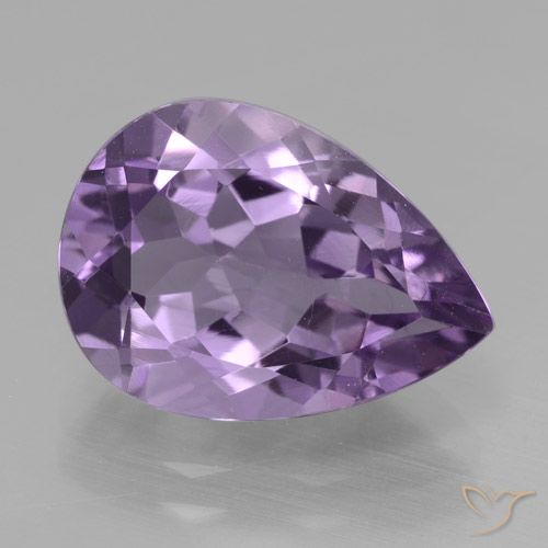 4.83ct 자연스러운 미디엄 바이올렛 자수정, 배 모양, VVS