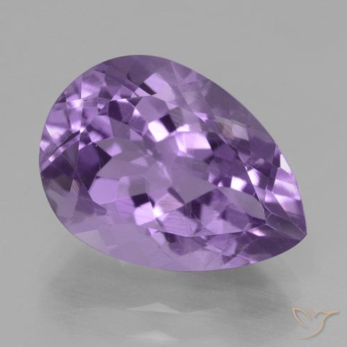 5.10ct 자연스러운 딥 바이올렛 자수정, 배 모양, VS