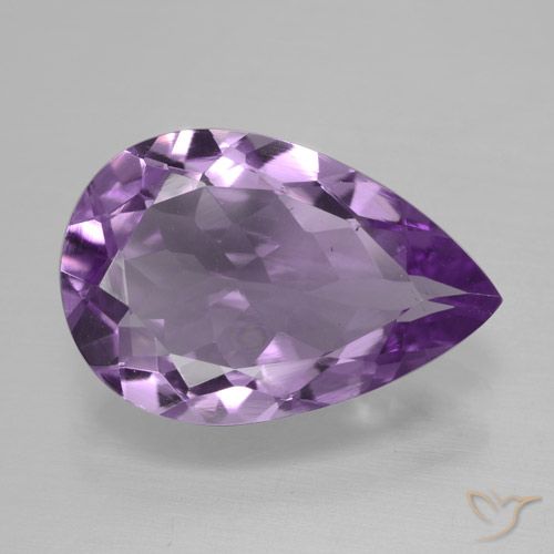 4.12ct 자연스러운 미디엄 바이올렛 자수정, 배 모양, VVS