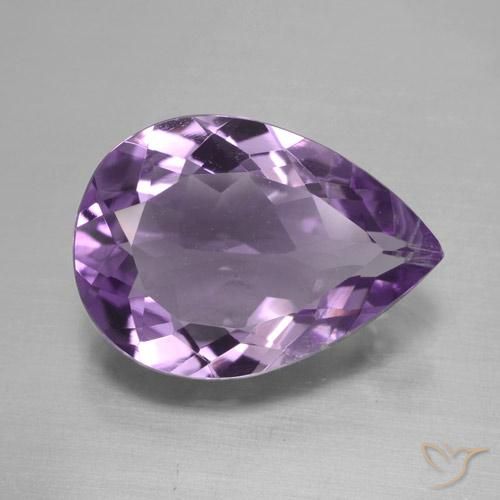 3.60ct 자연스러운 보라색 보라색 자수정, 배 모양, VS