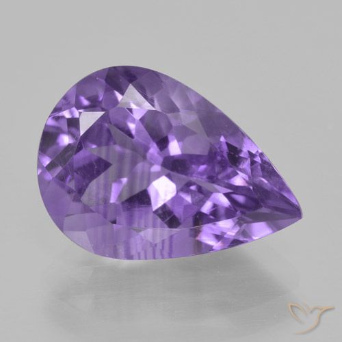 4.50ct 자연스러운 미디엄 바이올렛 자수정, 배 모양, VVS-VS