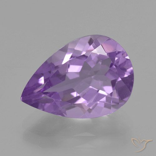 4.48ct 자연스러운 미디엄 바이올렛 자수정, 배 모양, VVS-VS
