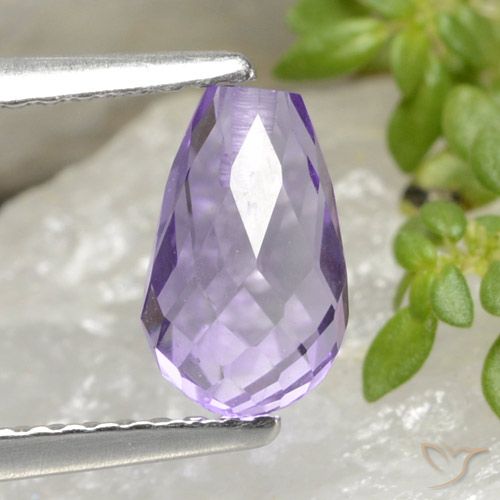 1.42ct 자연스러운 라이트 바이올렛 자수정, 브리올레트, VVS-VS