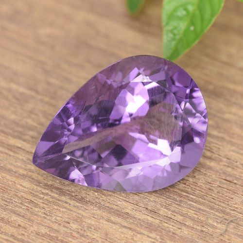 7.19ct 자연스러운 딥 퍼플리쉬 바이올렛 자수정, 배 모양, VS