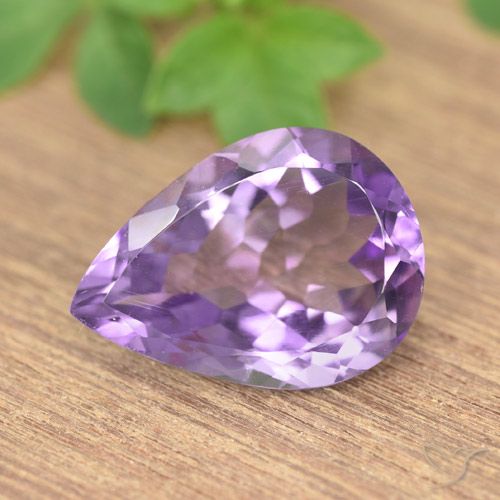 7.16ct 자연스러운 미디엄 바이올렛 자수정, 배 모양, VS