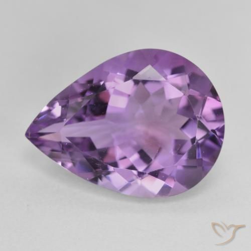 6.68ct 자연스러운 Medium Light Purplish-Violet 자수정, 배 모양, VVS-VS