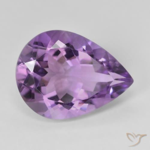 6.68캐럿 천연 Medium Light Purplish-Violet 자수정, 배 모양, VVS-VS